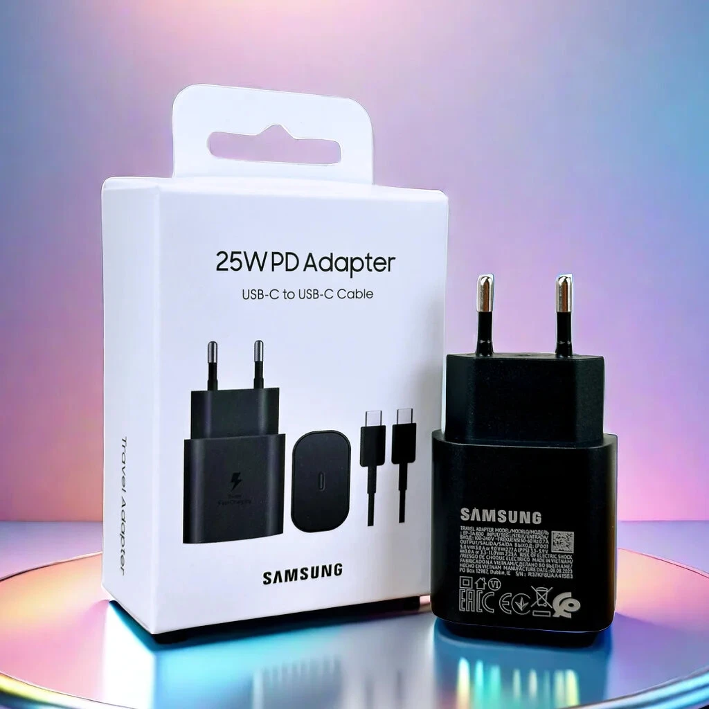 Samsung 25W Super Fast Charging Adapter (EP-TA800) Type-C PD for Galaxy A23, A24, A25, A33, A34, A35, A52, A53, A54, A55, M32, M33, S20, S21