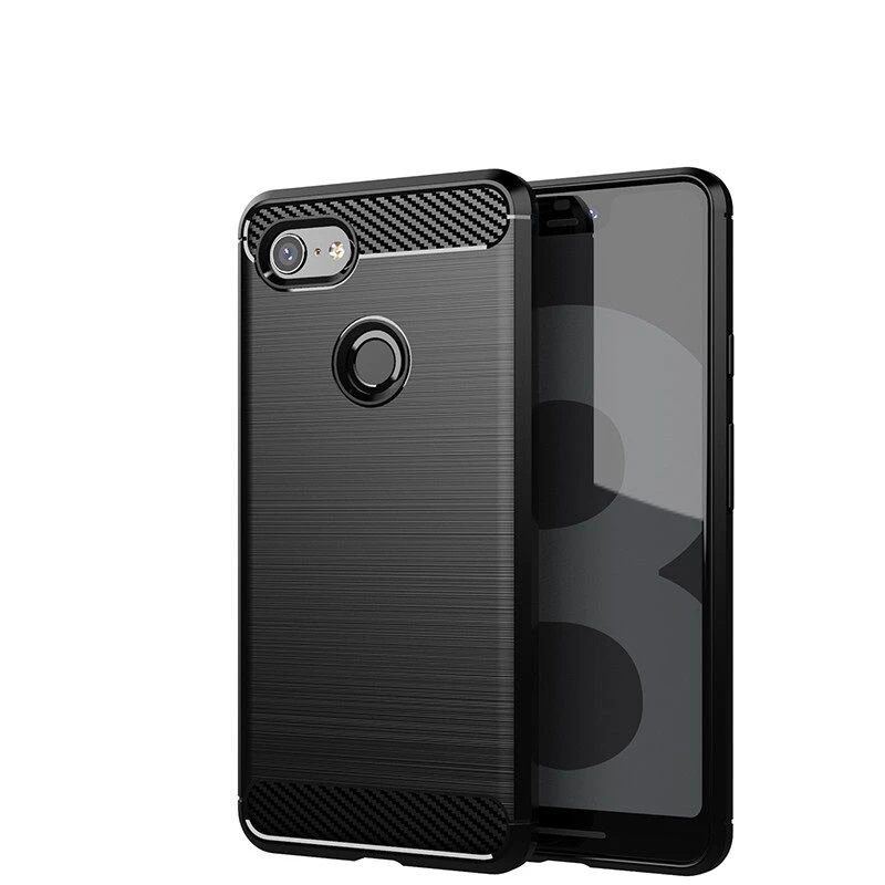 For Google Pixel 2 XL Back Cover Coque Shockproof Protective Carbon Fiber Bumper Phone Case