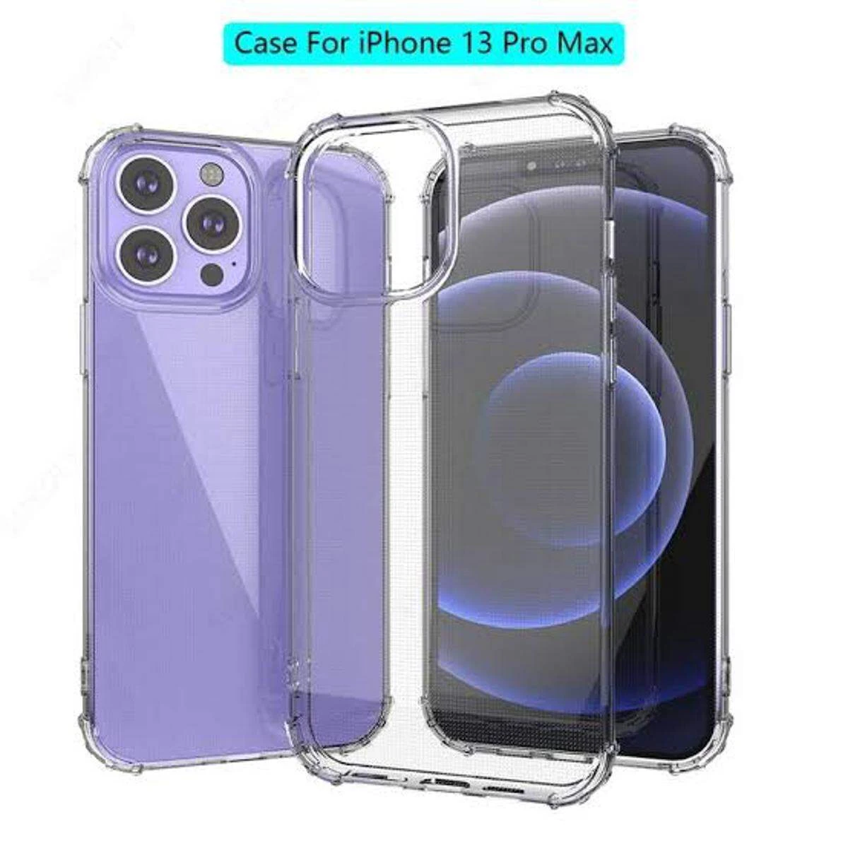 for iphone -13 PRO MAX || 6.7'' inch soft transparent TPU back case with camera protection