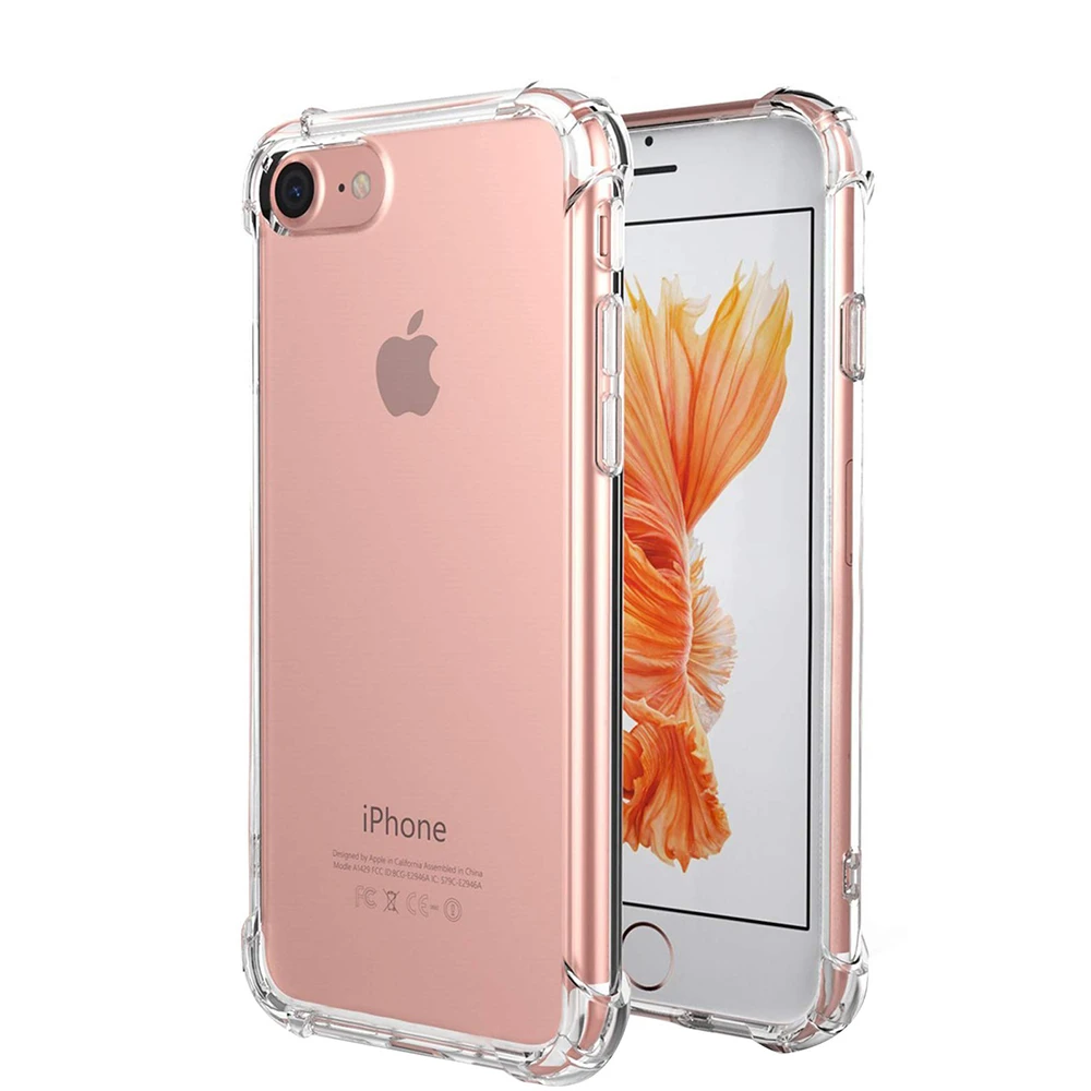 For Apple iPhone 7 / 8 Luxury Ultra clear transparent AirBag Type Shockproof TPU Silicone Back case Cover-Transparent