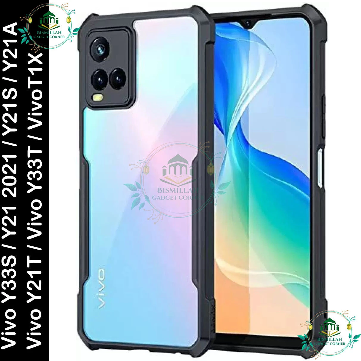 Xundd case For Vivo Y21e / Vivo Y33S / Vivo Y21 2021 / Vivo Y21S / Vivo Y21A / Vivo Y21T / Vivo Y33T / Vivo T1X Edge-Reinforced Shockproof Cushion Back Clear Hybrid Transparent Hard Cover Casing