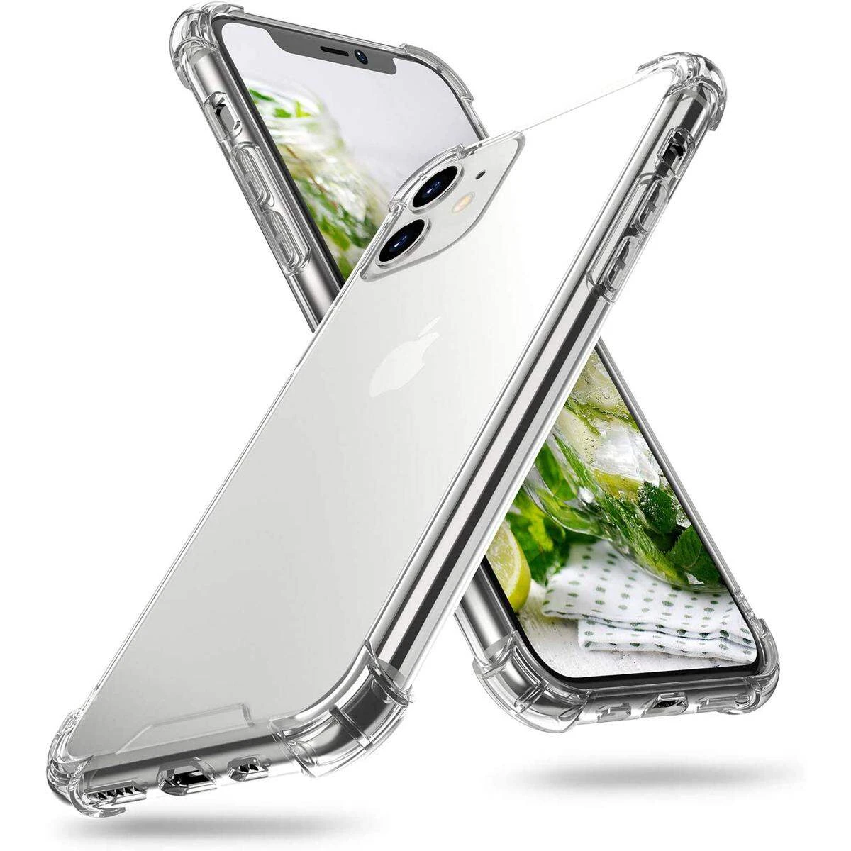 For Apple iPhone 11 (6.1) Shockproof Clear Transparent Hard Back Hybrid Soft Bumper Anti Scratch Back Cover