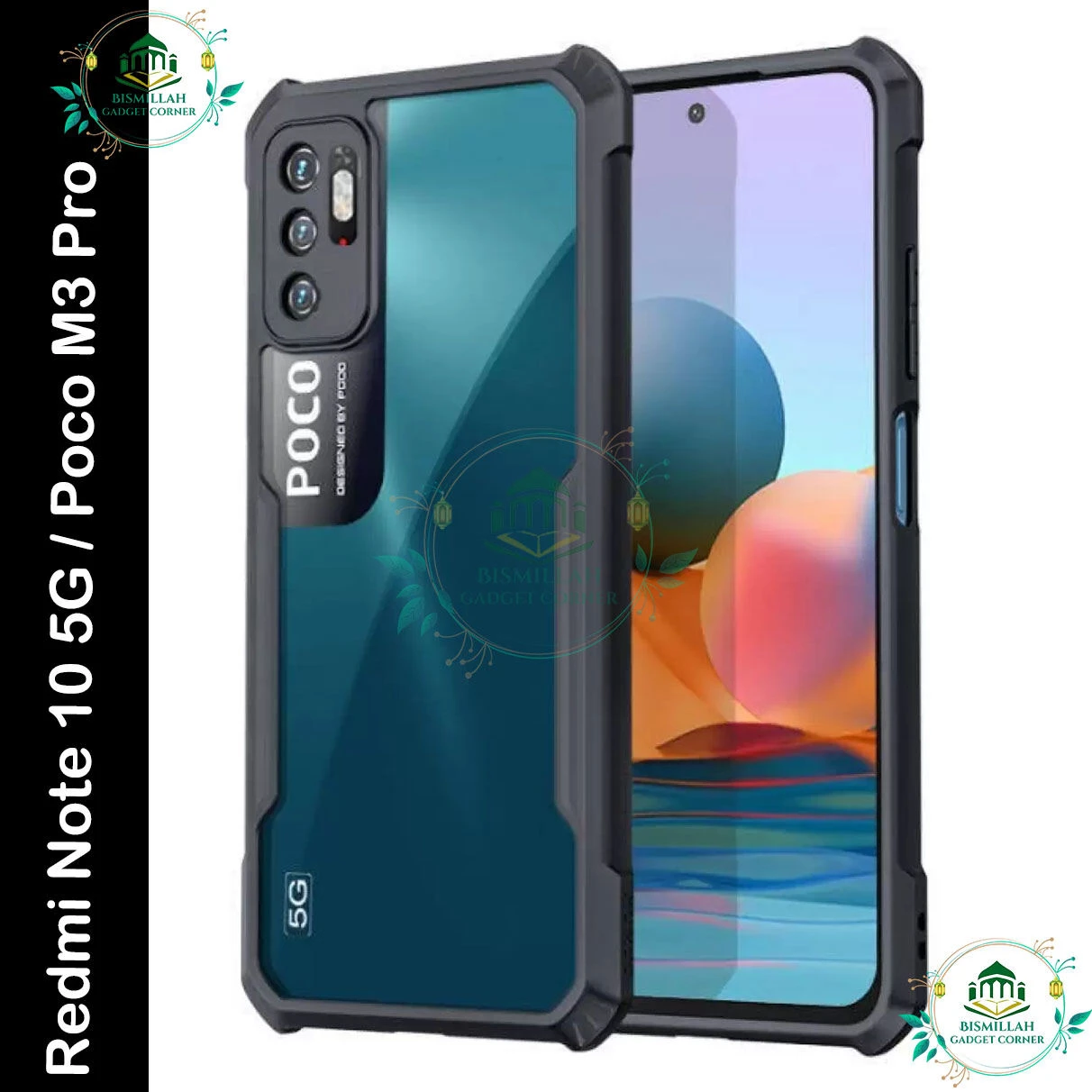 Xiaomi Redmi Note 10 5G / Poco M3 PRO Shockproof TPU Bumper Clear Acrylic Mobile Phone Case For Redmi Note 10 5G Back Cover