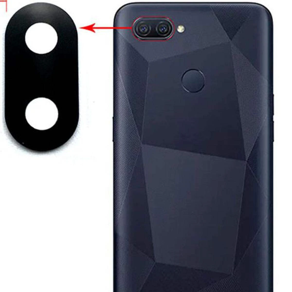 Camera Lens Glass for Oppo A12 Black