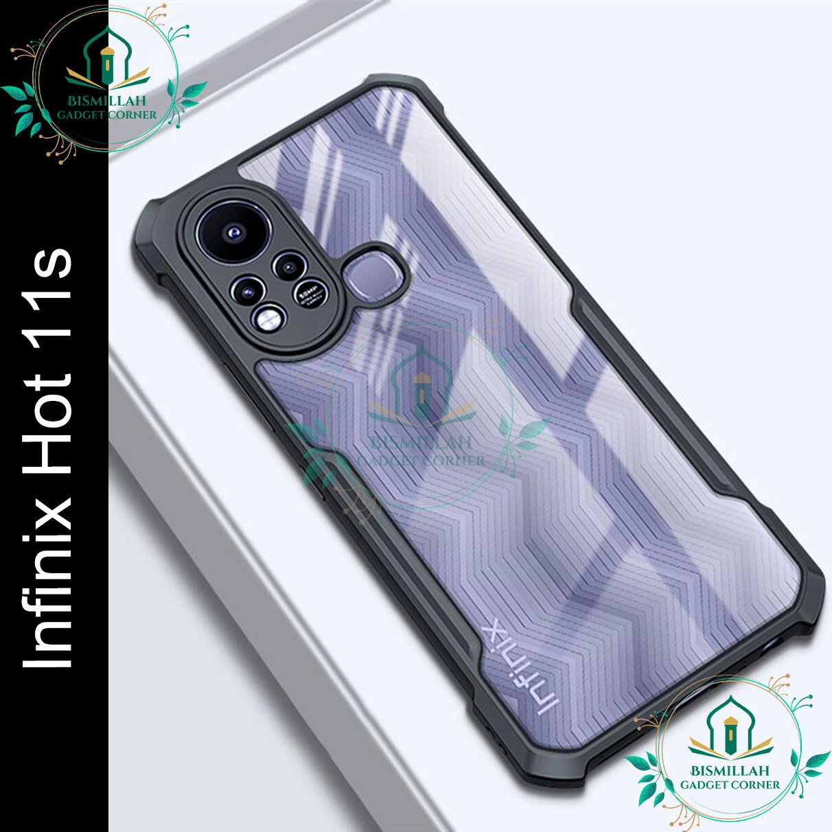 Xundd Back Cover for Infinix Hot 11s Transparent Hybrid Hard PC Back Bumper