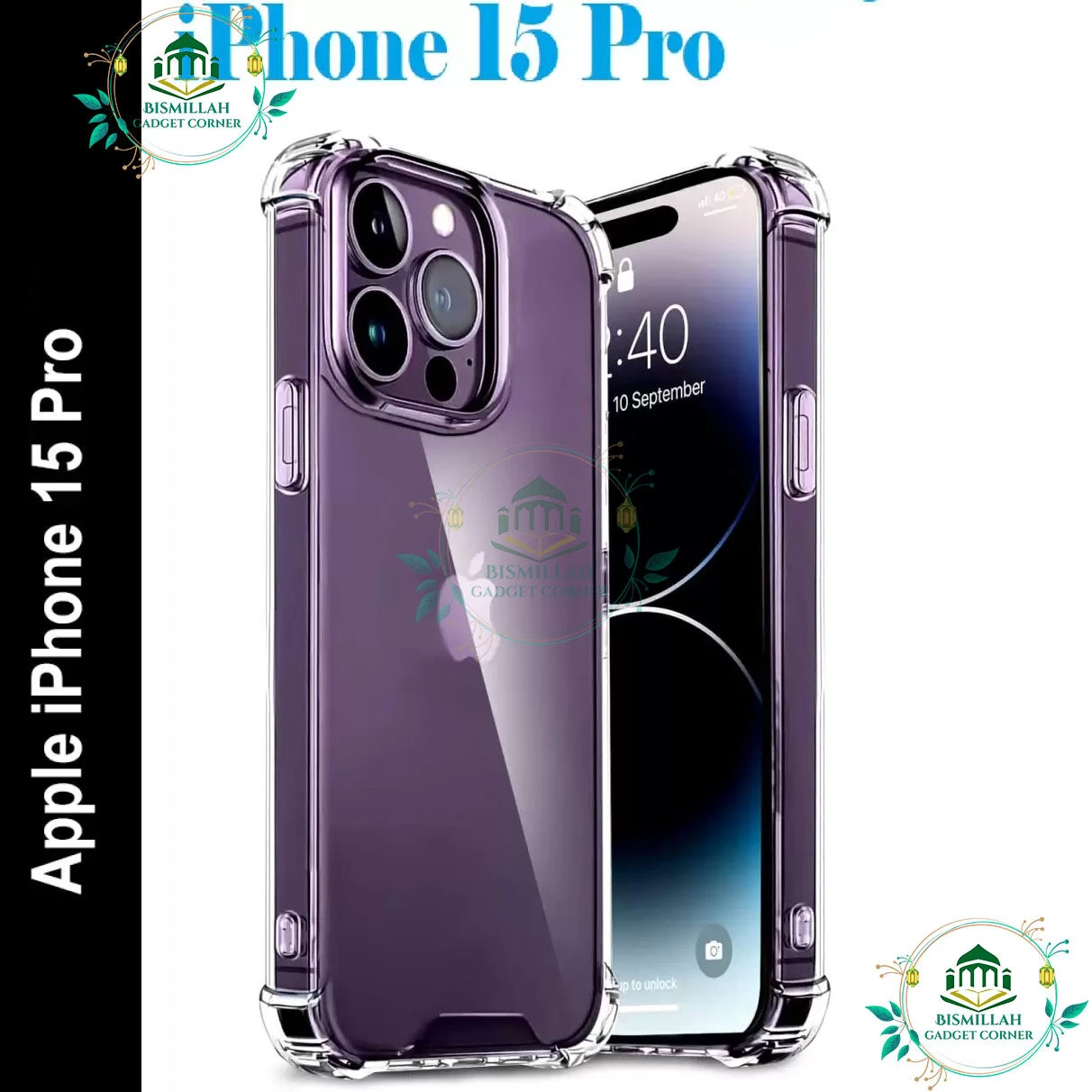 Transparent back cover For Apple iPhone 15 Pro Luxury transparent Protect Back Cover Soft Case