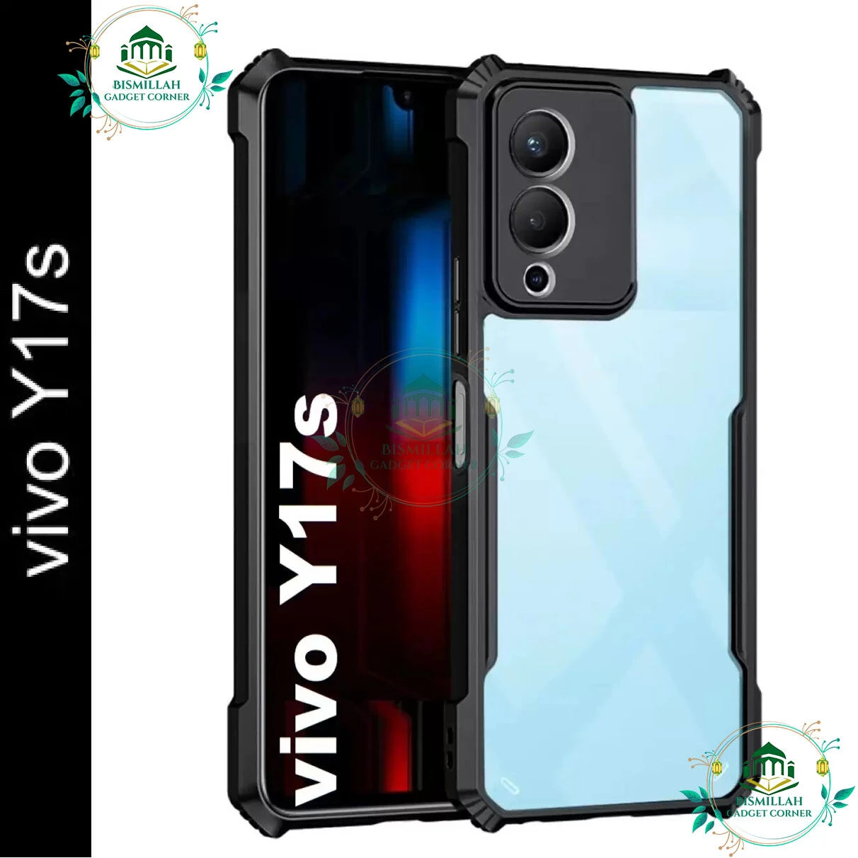 Xundd Back Cover for Vivo Y17s Transparent Hybrid Hard PC Back Bumper