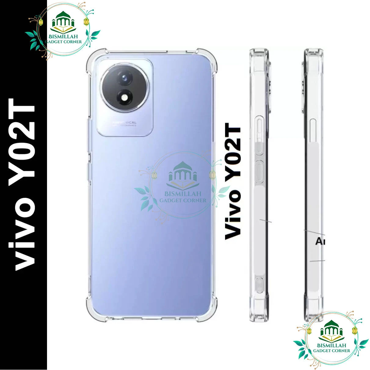 Transparent back cover For Vivo Y02T Luxury transparent Protect Back Cover Soft Case