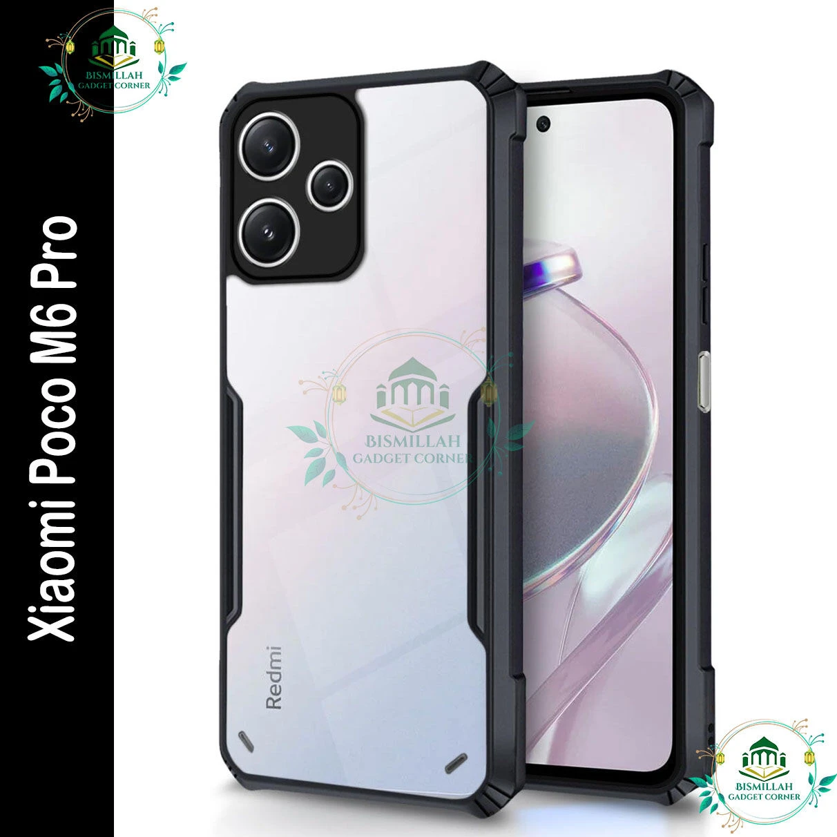 Xundd Back Cover for Xiaomi Poco M6 Pro Transparent Hybrid Hard PC Back Bumper
