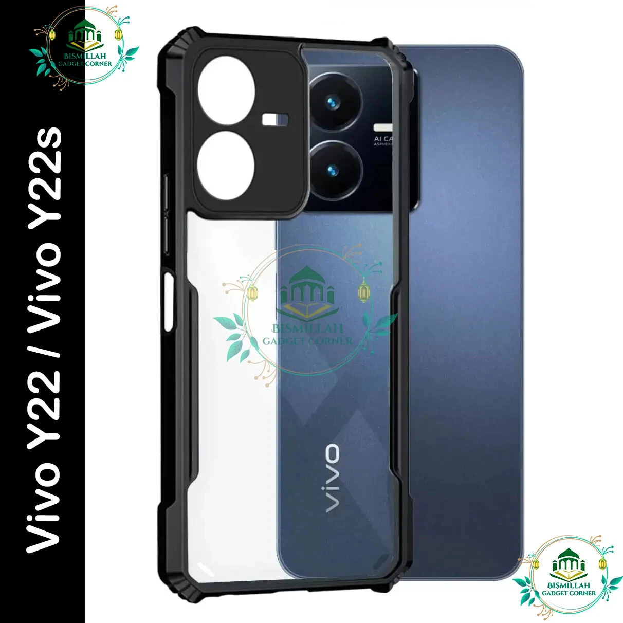 Xundd Back Cover for Vivo Y22 / Vivo Y22s  Transparent Hybrid Hard PC Back Bumper