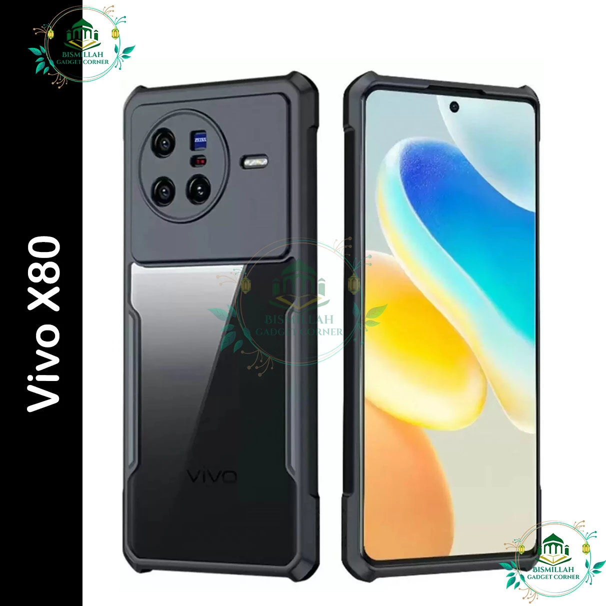 Xundd Back Cover for Vivo X80  Transparent Hybrid Hard PC Back Bumper