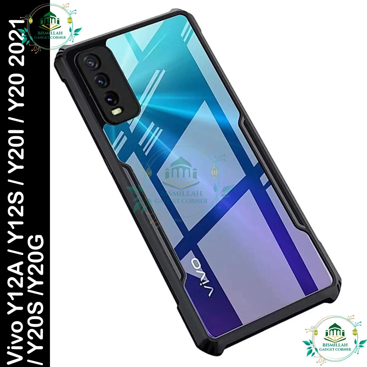 Xundd Back Cover for Vivo Y12A / Vivo Y12S / Vivo Y20i / Vivo Y20 2021 / Vivo Y20S / Vivo Y20G Transparent Hybrid Hard PC Back Bumper