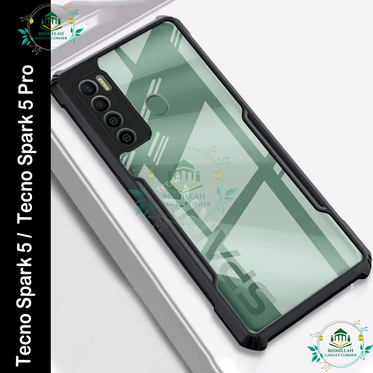 Xundd Back Cover for  Tecno Spark 5 /  Tecno Spark 5 Pro Transparent Hybrid Hard PC Back Bumper