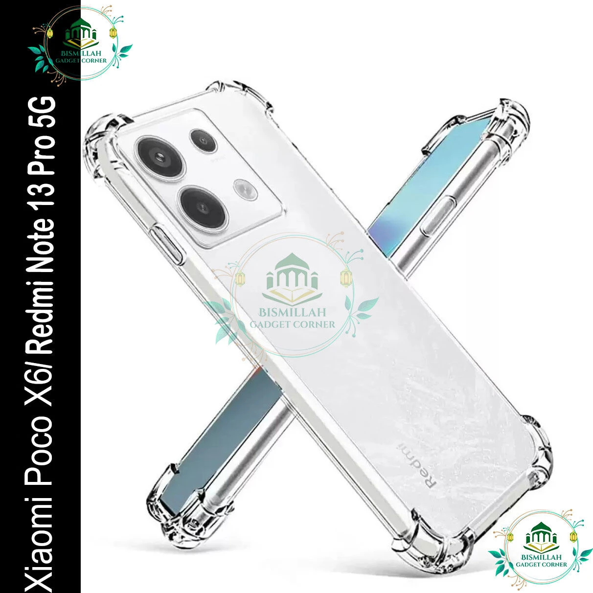 Transparent back cover For Xiaomi Redmi Note 13 Pro 5G / Xiaomi Poco X6 5G Luxury transparent Protect Back Cover Soft Case
