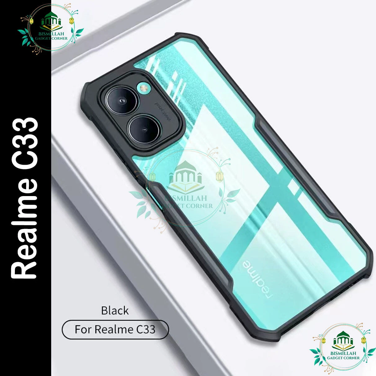 Xundd Back Cover for Realme C33 Transparent Hybrid Hard PC Back Bumper