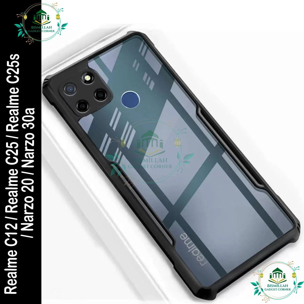 Xundd Back Cover for Realme c12 / Realme c25 / Realme c25s / Narzo 20 / Narzo 30a Transparent Hybrid Hard PC Back Bumper