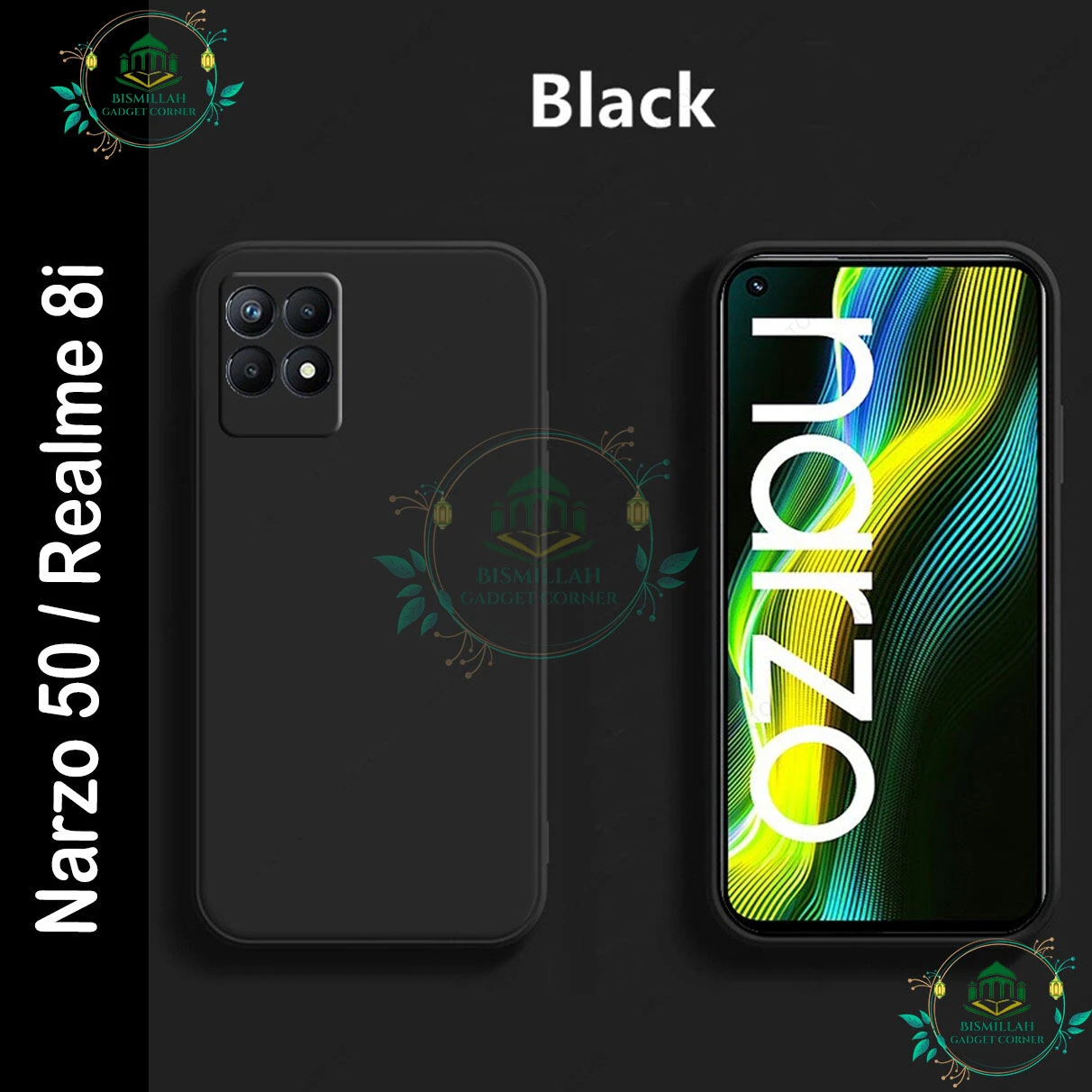 Premium Liquid Silicone Phone case for Realme Narzo 50 / Realme 8i Liquid Silicon Mobile Back Case Soft Silicone Phone Cover