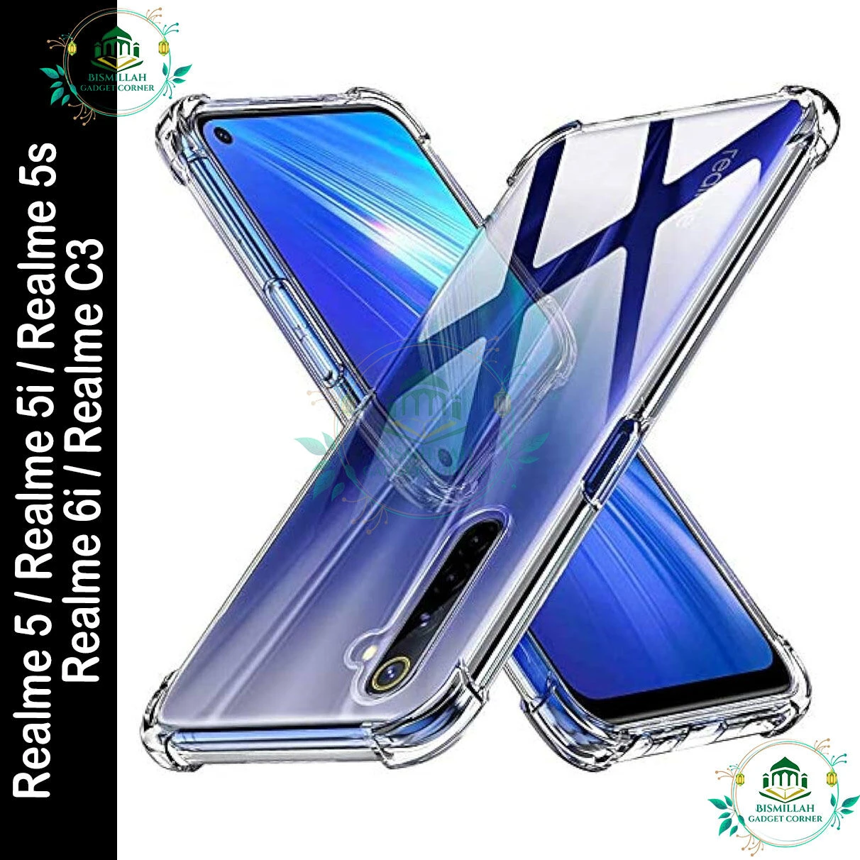 Transparent back cover For Realme 5 / Realme 5i / Realme 5s / Realme 6i / Realme C3 Luxury transparent Protect Back Cover Soft Case