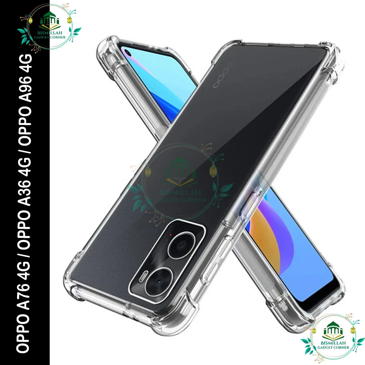 Transparent back cover For OPPO A76 4G / OPPO A36 4G / OPPO A96 4G Luxury transparent Protect Back Cover Soft Case
