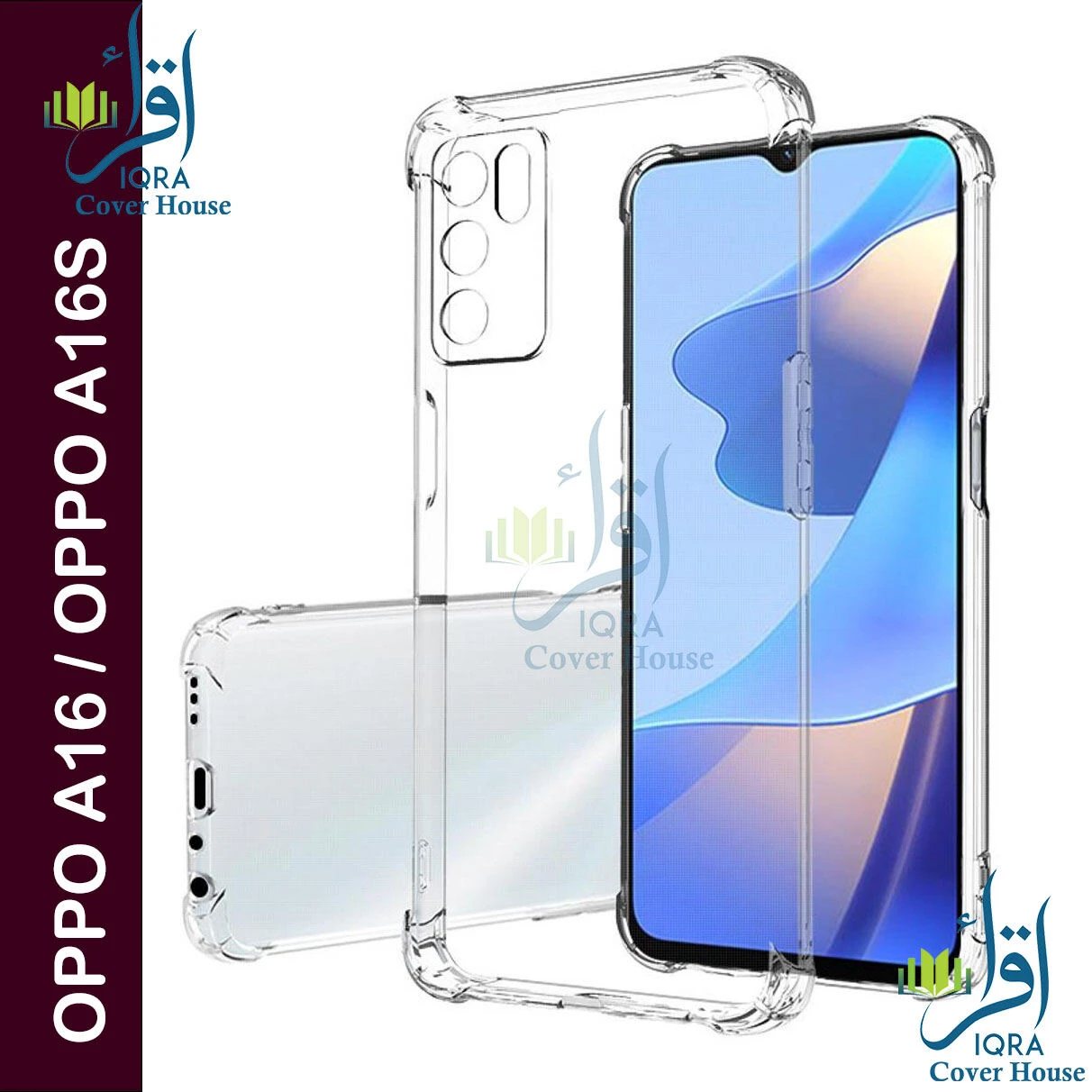 Transparent back cover For OPPO A16 / OPPO A16S Luxury transparent Protect Back Cover Soft Case