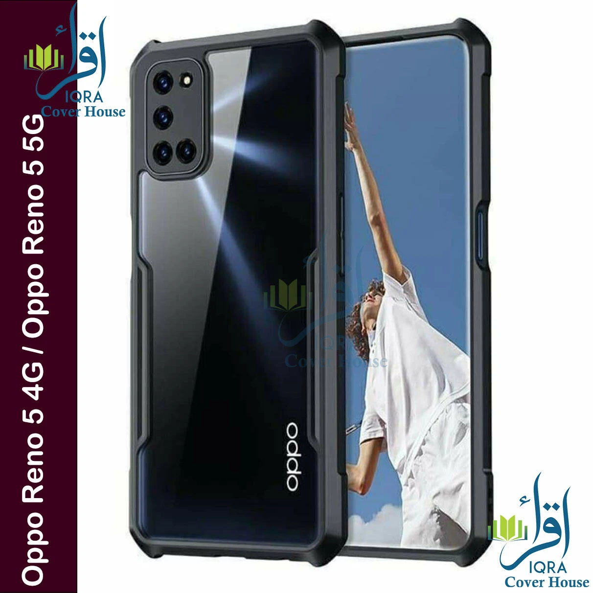 Xundd Back Cover for Oppo Reno 5 4G / Oppo Reno 5 5G Transparent Hybrid Hard PC Back Bumper