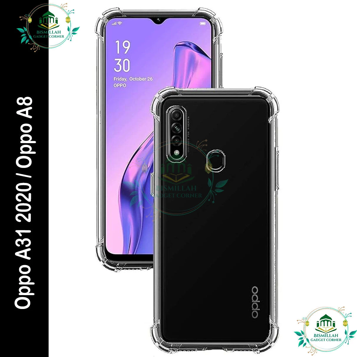 Transparent back cover For Oppo A31 2020 / Oppo A8 Luxury transparent Protect Back Cover Soft Case