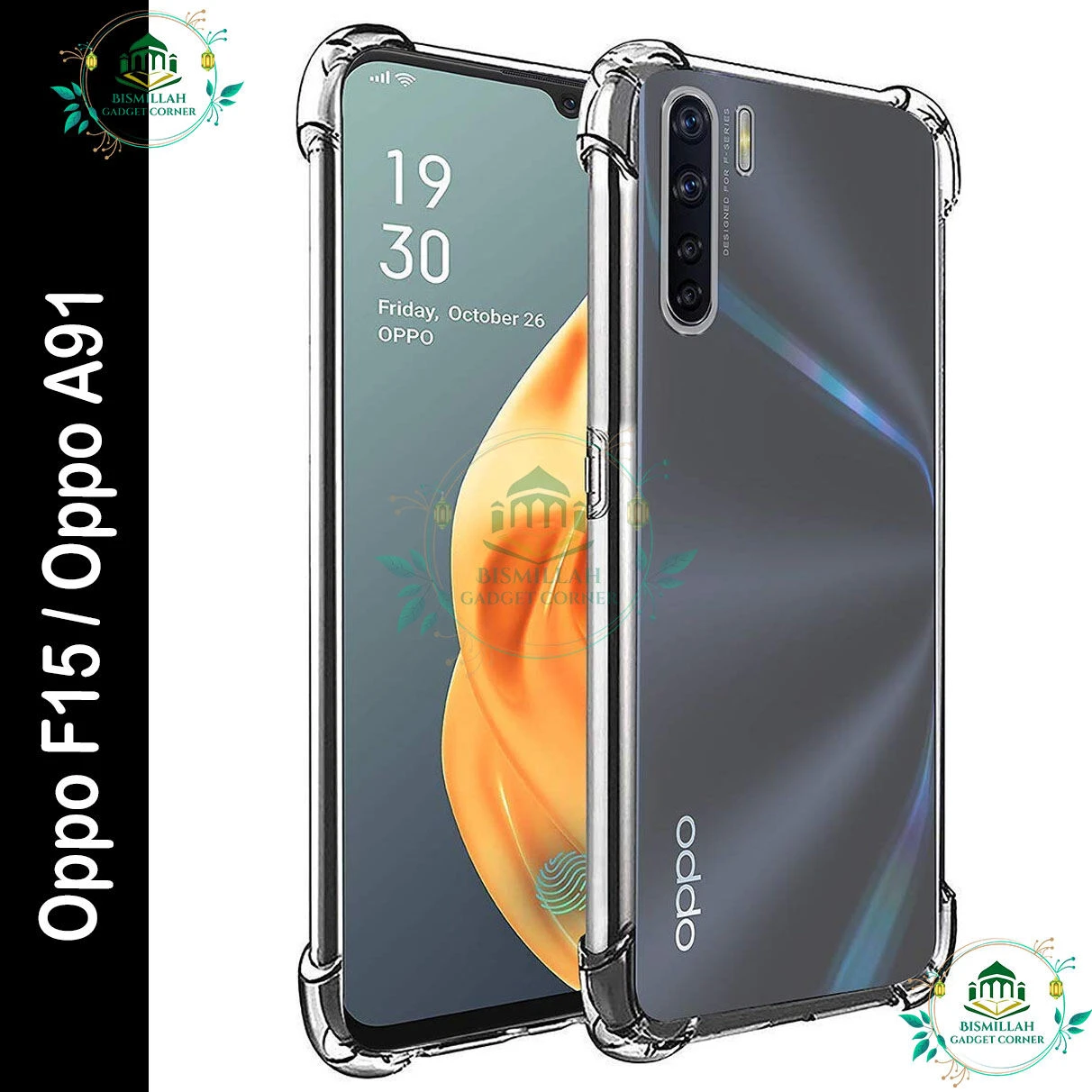 Transparent back cover For Oppo F15 / Oppo A91 Luxury transparent Protect Back Cover Soft Case