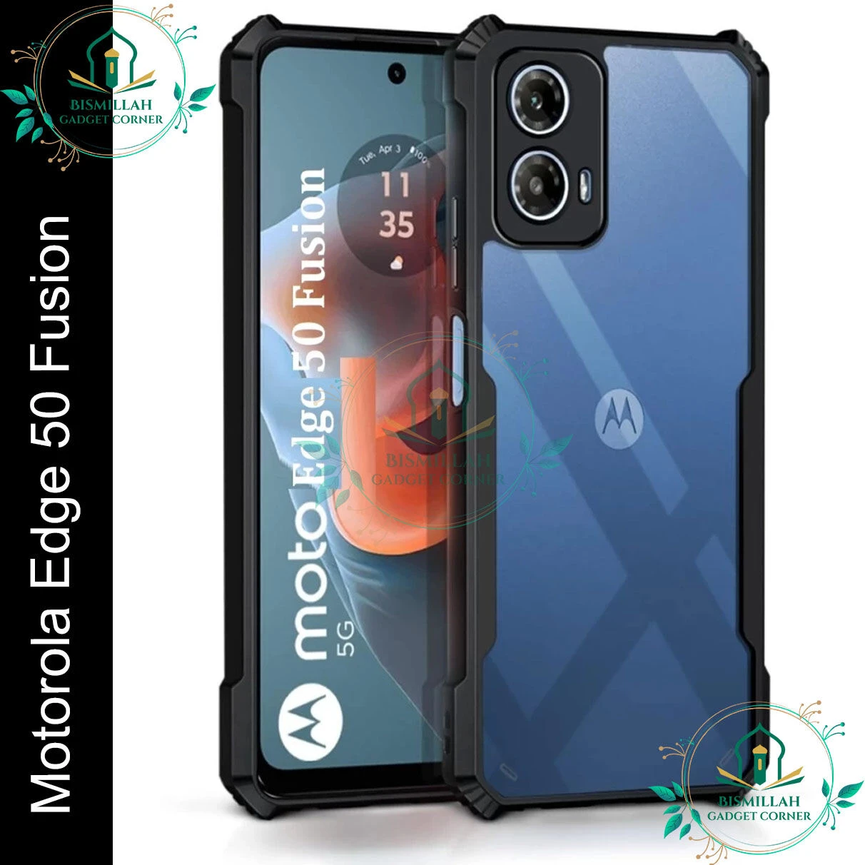 Xundd Back Cover for Motorola Edge 50 Fusion Transparent Hybrid Hard PC Back Bumper
