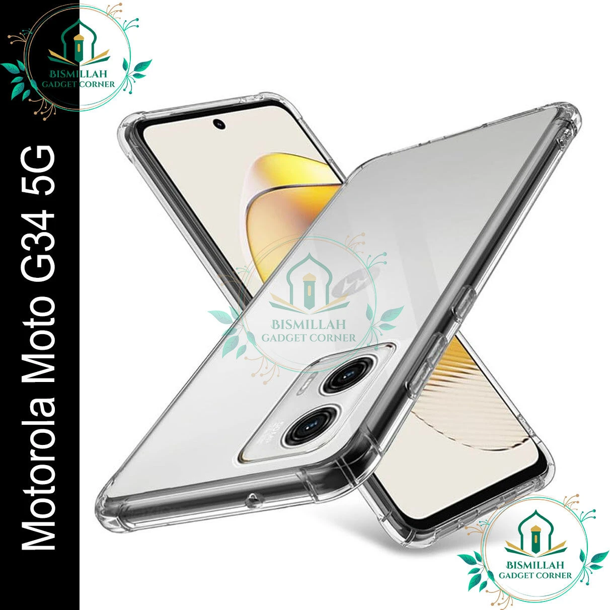 Transparent back cover For Motorola Moto G34 5G Luxury transparent Protect Back Cover Soft Case
