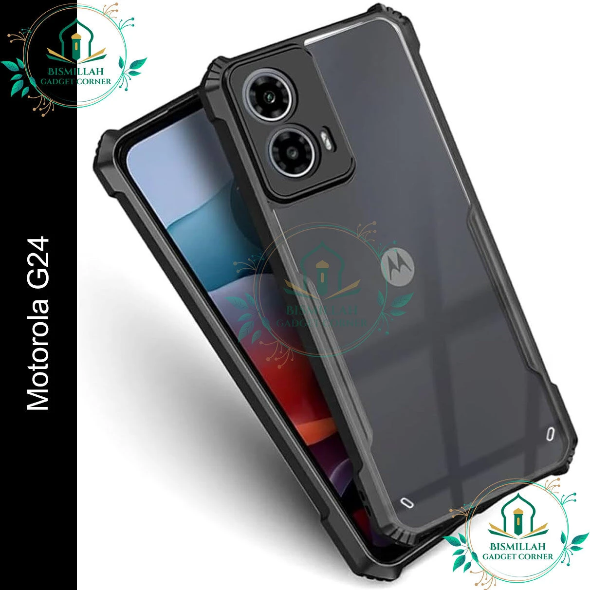 Xundd Back Cover for Motorola Moto G24 Transparent Hybrid Hard PC Back Bumper