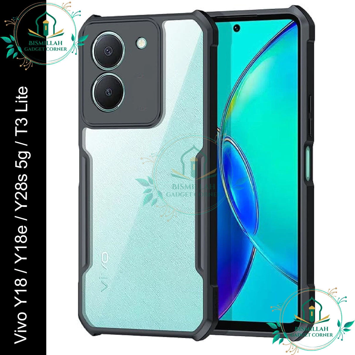 Xundd Back Cover for Vivo Y18 / Y18 Ultra / Y28s 5G / vivo T3 Lite Transparent Hybrid Hard PC Back Bumper