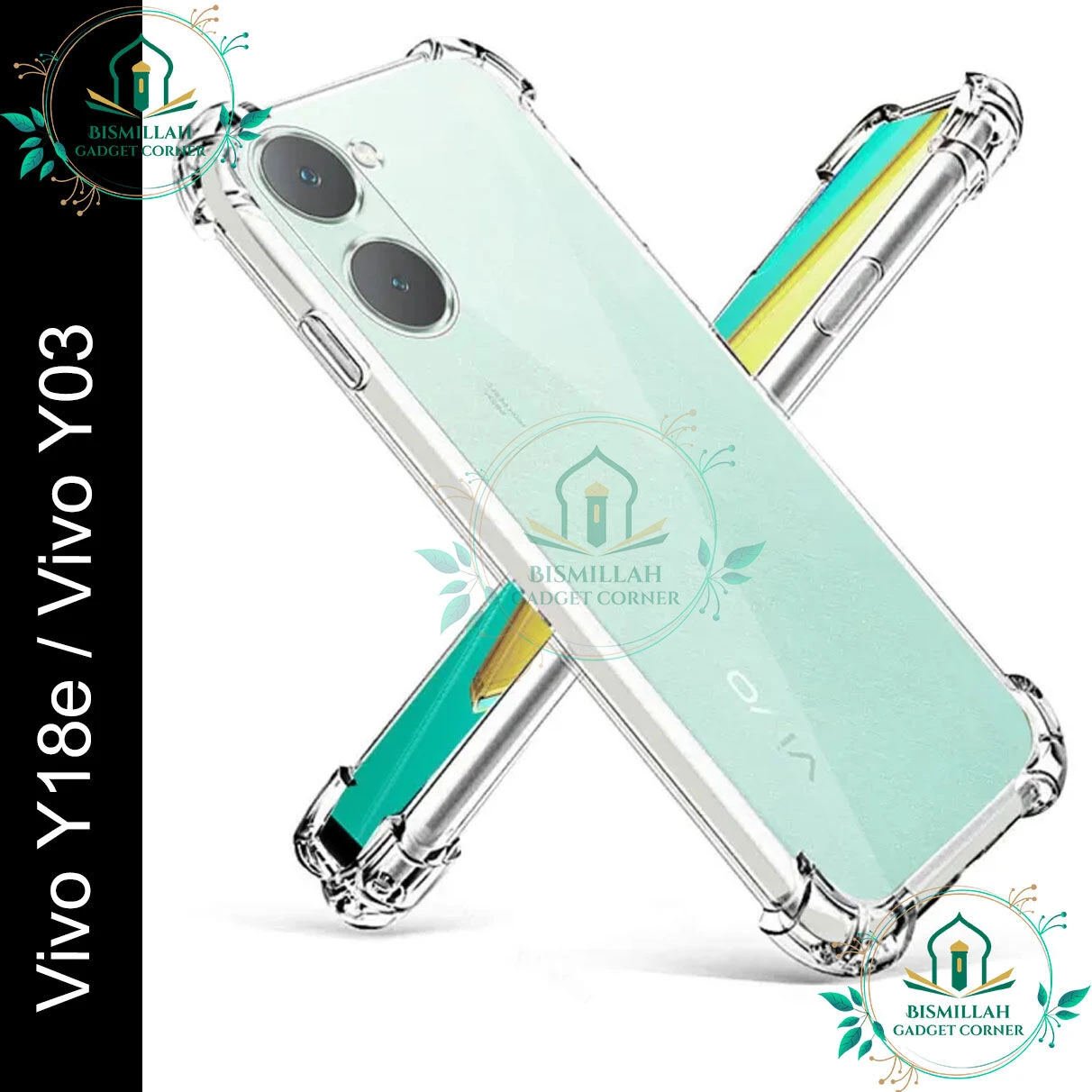 Transparent back cover For Vivo Y18E / vivo Y03 Luxury transparent Protect Back Cover Soft Case