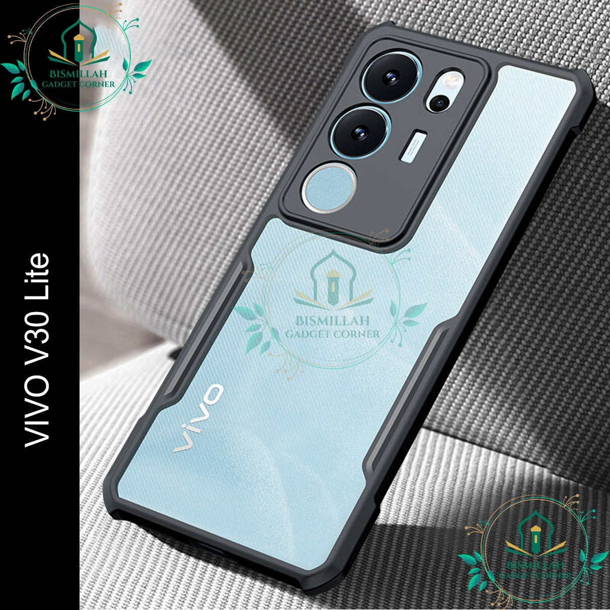 Xundd Back Cover for vivo V30 Lite 5G Transparent Hybrid Hard PC Back Bumper
