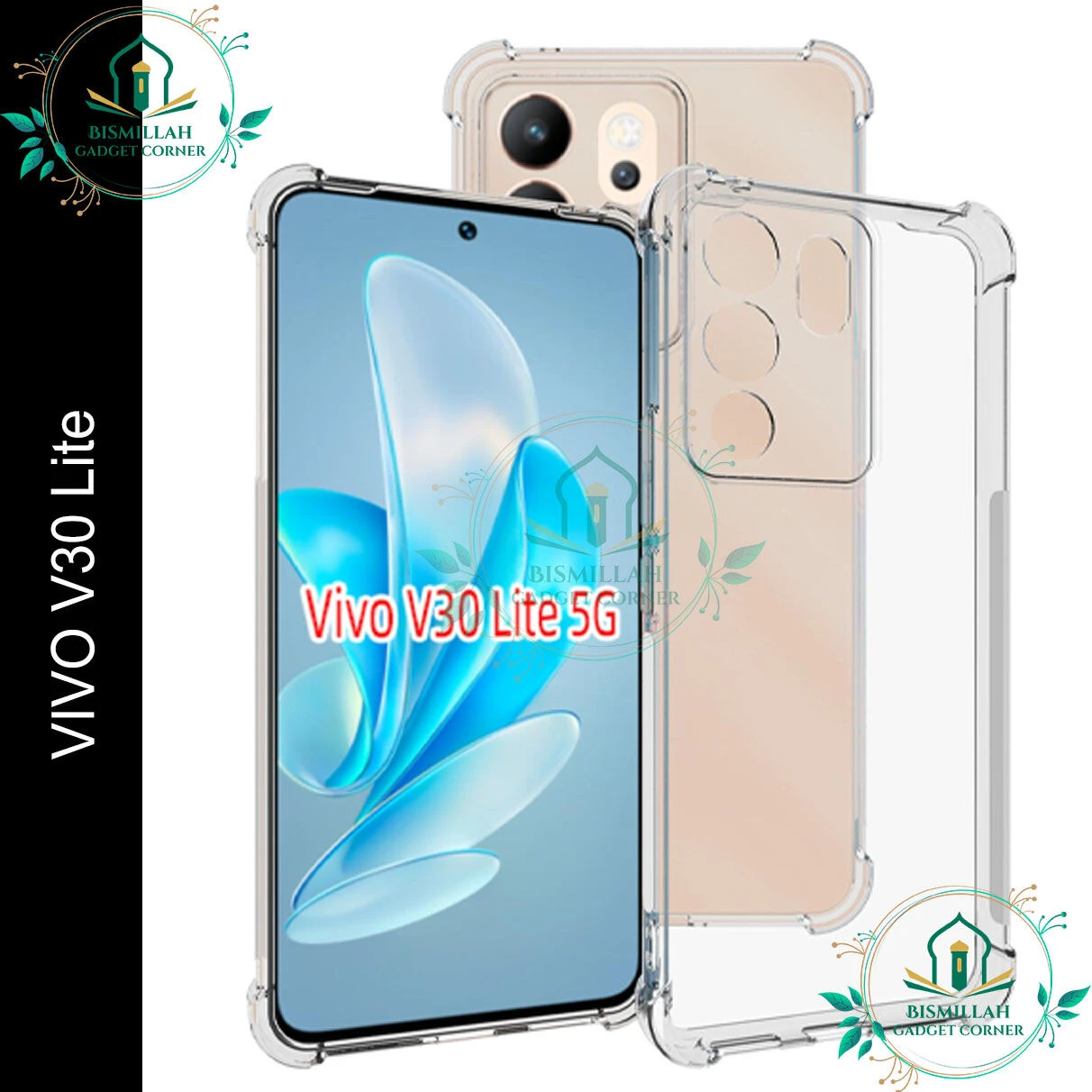Transparent back cover For vivo V30 Lite 5G Luxury transparent Protect Back Cover Soft Case