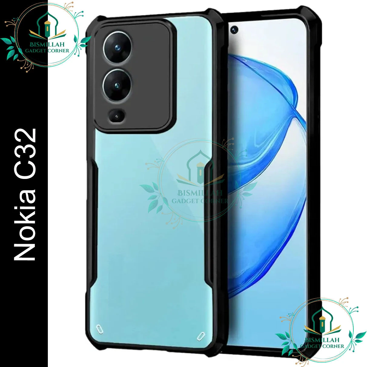 Xundd Back Cover for Nokia C32 Transparent Hybrid Hard PC Back Bumper