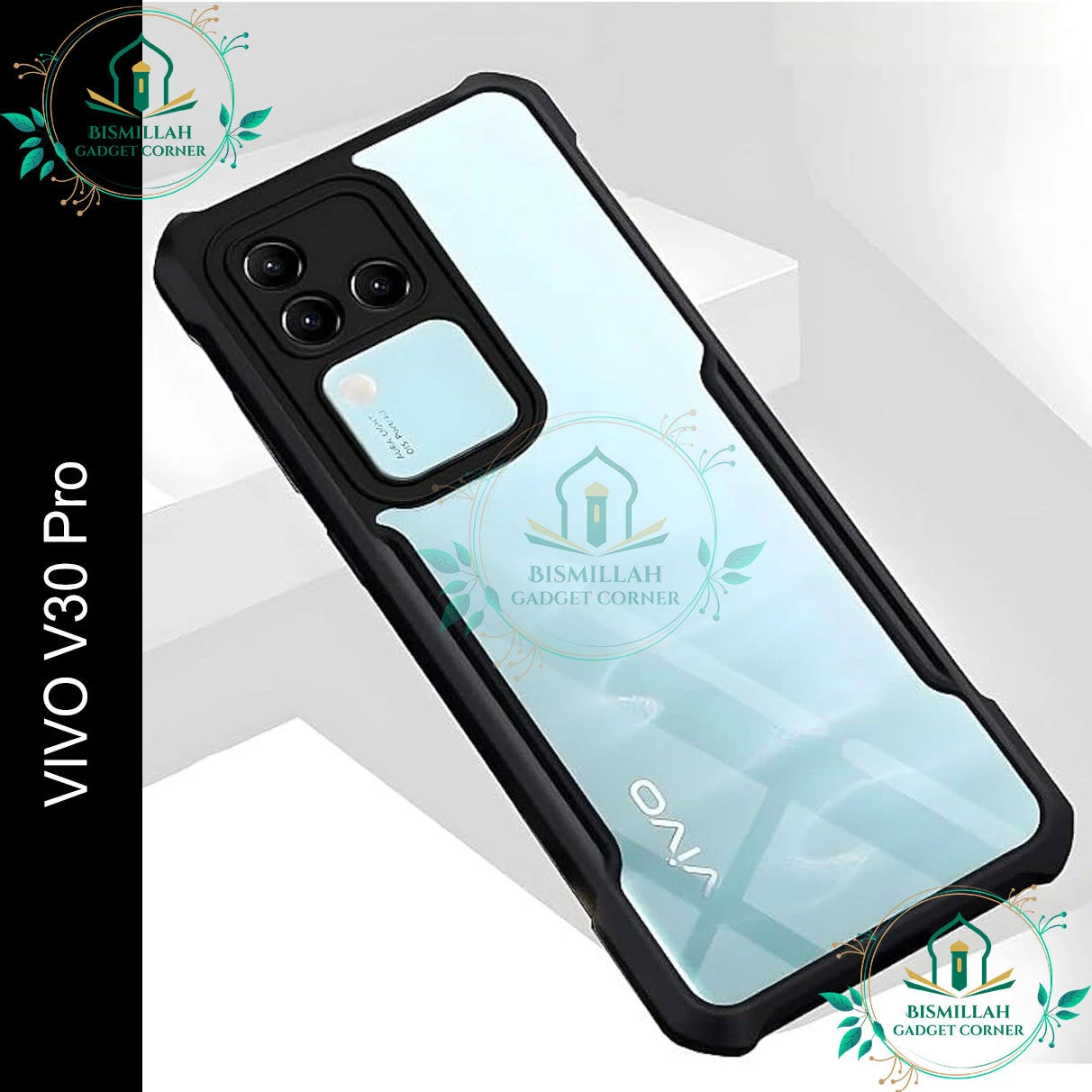 Xundd Back Cover for vivo V30 Pro Transparent Hybrid Hard PC Back Bumper