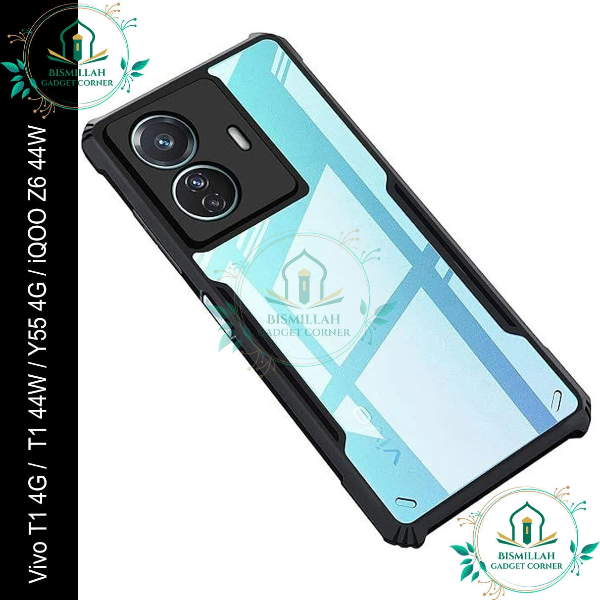 Xundd Back Cover for Vivo T1 4G / vivo T1 44W / Vivo Y55 4G / vivo iQOO Z6 44W Transparent Hybrid Hard PC Back Bumper