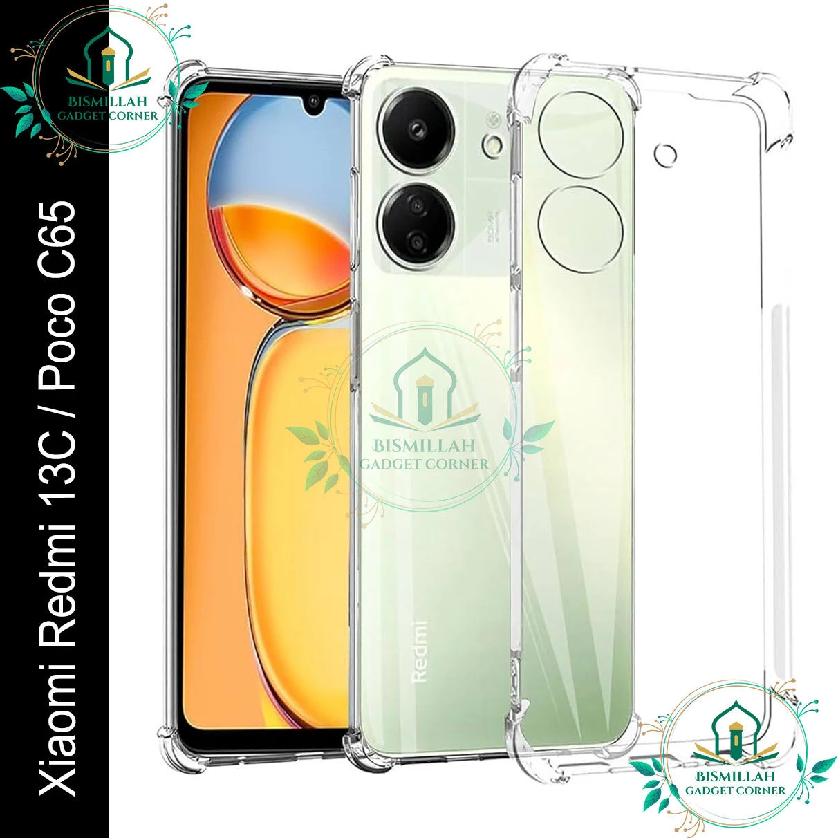 Transparent back cover For Xiaomi Redmi 13C / Xiaomi Poco C65 Luxury transparent Protect Back Cover Soft Case