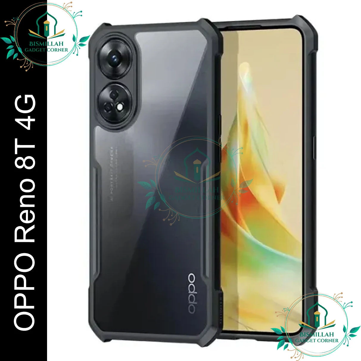 Xundd Back Cover for OPPO Reno8 T 4G Transparent Hybrid Hard PC Back Bumper