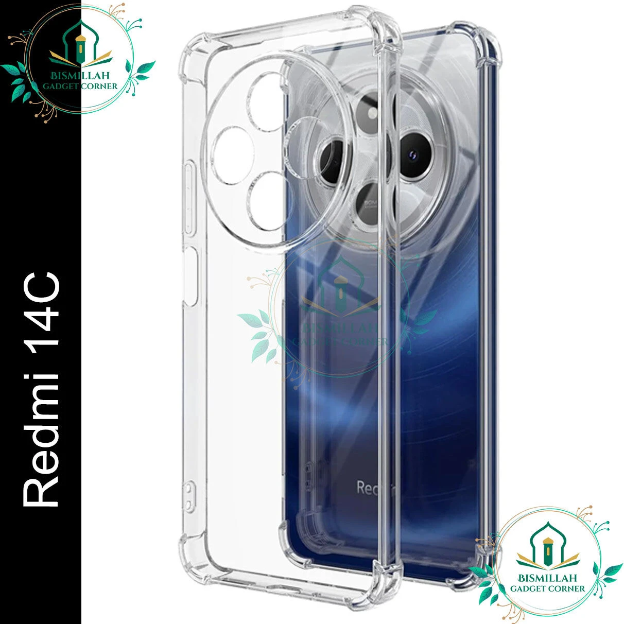 Transparent back cover For Xiaomi Redmi 14C  Luxury transparent Protect Back Cover Soft Case