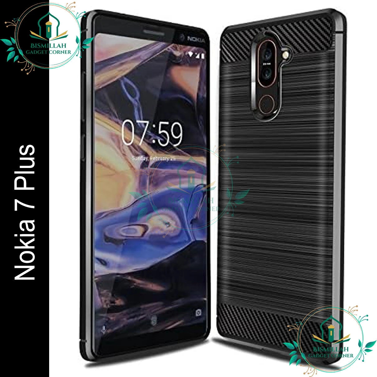 Spigen cover For Nokia 7 plus Carbon Fiber Back cover Soft Slim Fashion Non-Slip Protective Carbon Fiber Phone Case