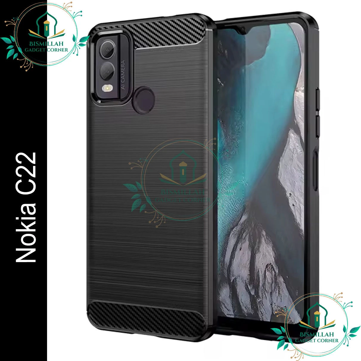 Spigen cover For Nokia C22 Carbon Fiber Back cover Soft Slim Fashion Non-Slip Protective Carbon Fiber Phone Case