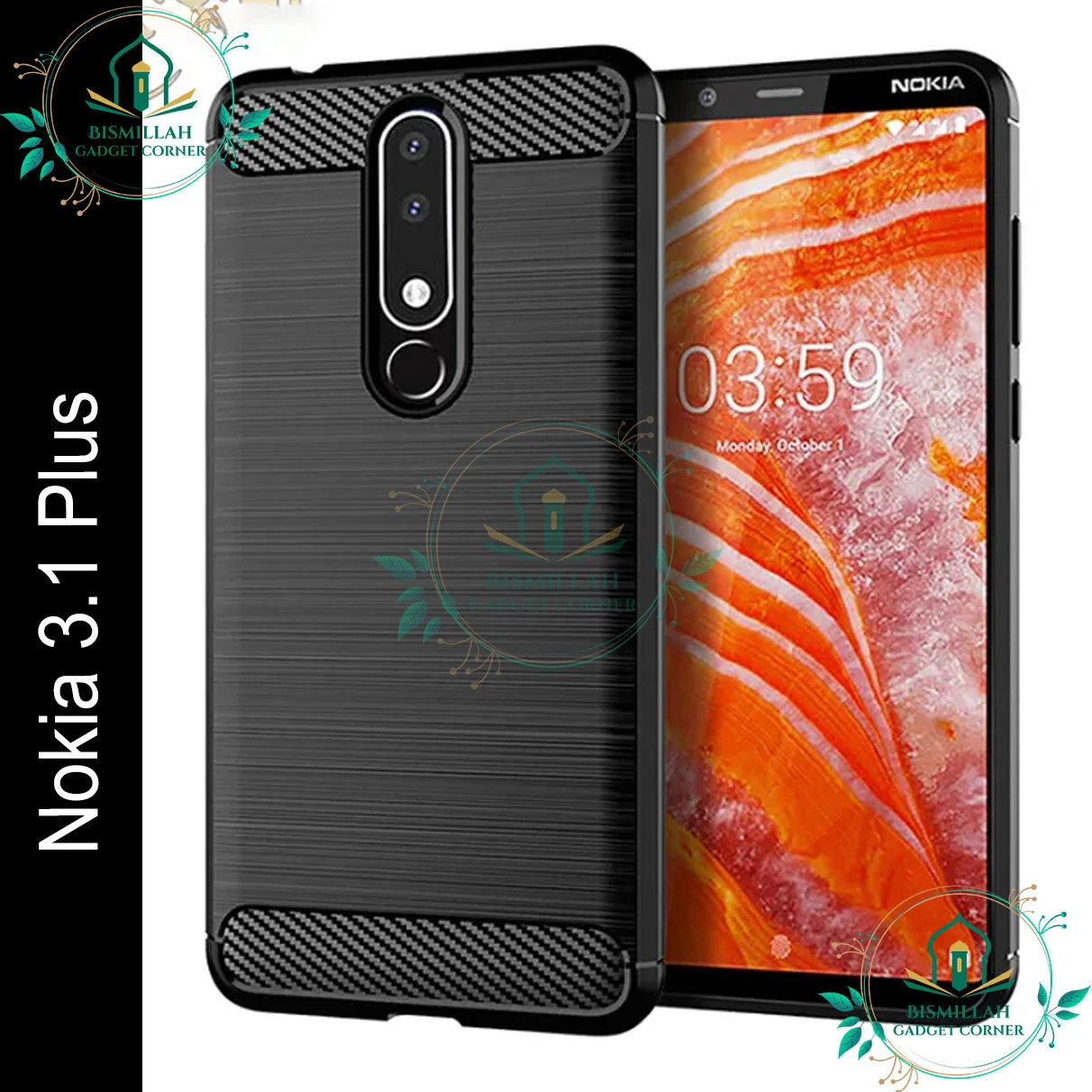 Spigen cover For Nokia 3.1 Plus Carbon Fiber Back cover Soft Slim Fashion Non-Slip Protective Carbon Fiber Phone Case