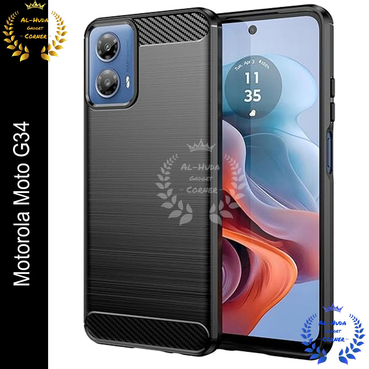 Spigen cover For Motorola Moto G34 5G Carbon Fiber Back cover Soft Slim Fashion Non-Slip Protective Carbon Fiber Phone Case