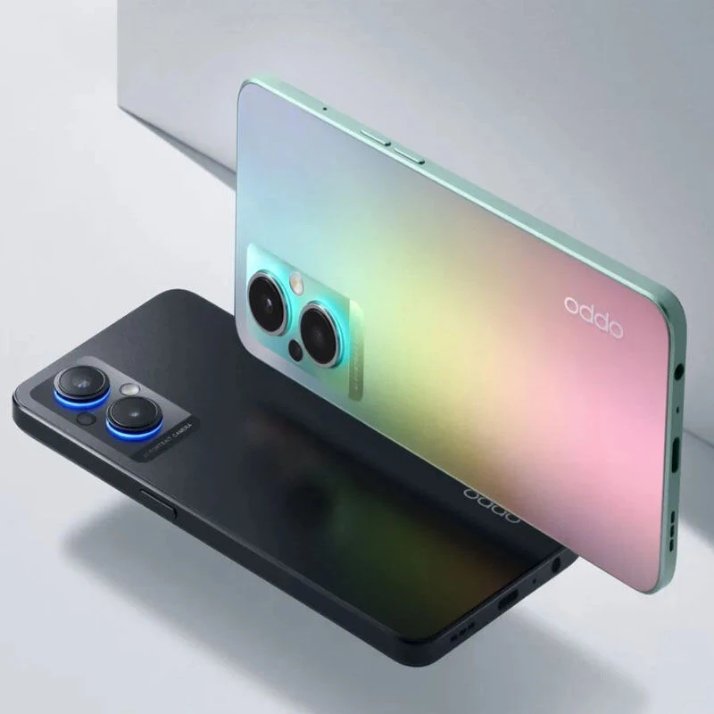 Oppo f21 pro 5g এর জন্য ব্যাক প্যানেল কভার-কালো-সবুজ