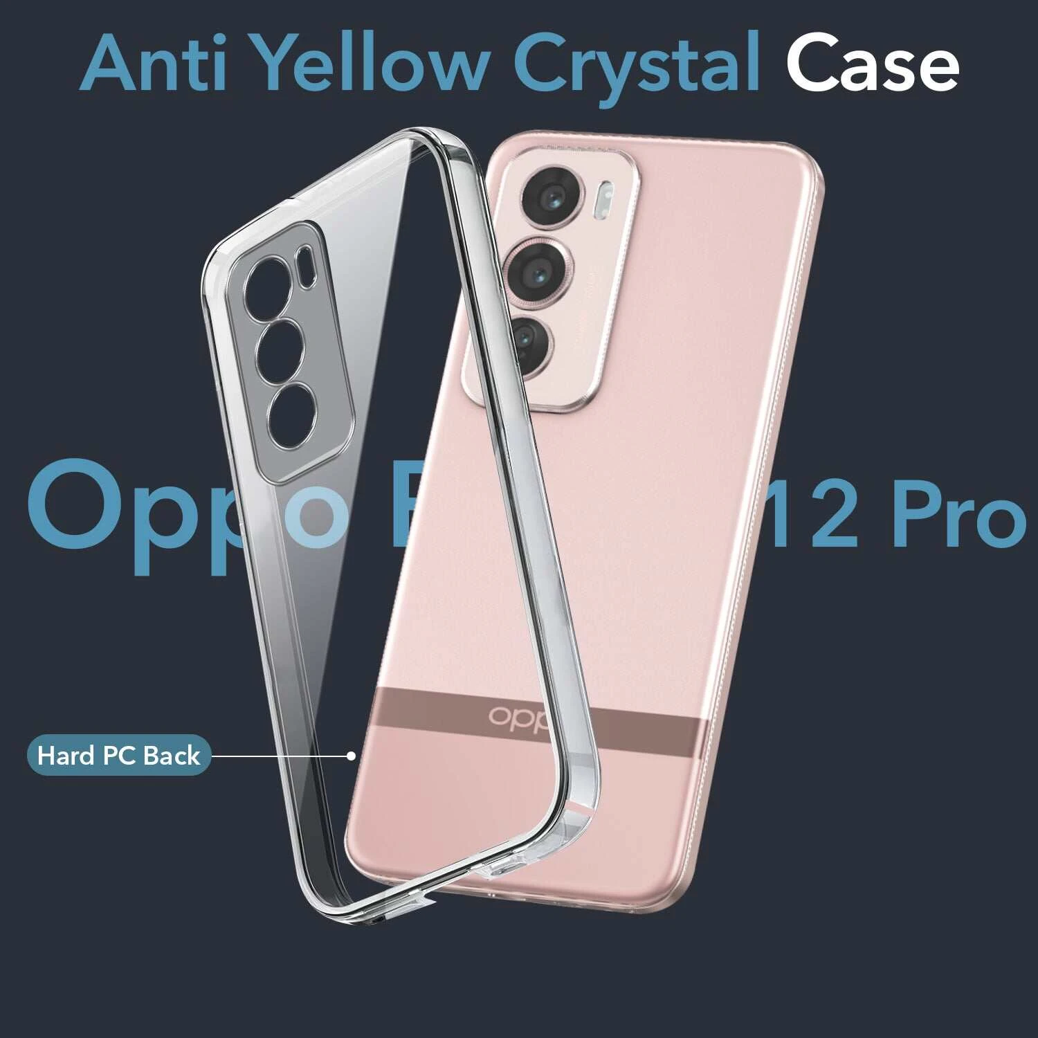 Anti Yellow Clear Back Cover Case OPPO RENO 12 PRO (TPU case | Raised Edges for Full Camera Protection | Anti-yellow Clear)
