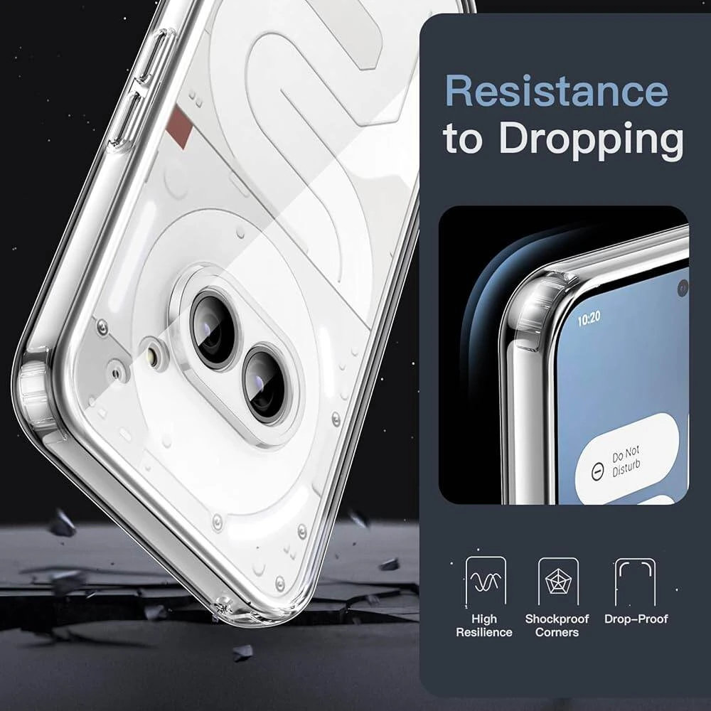 Anti Yellow Clear Back Cover Case NOTHING PHONE 2A (TPU case | Raised Edges for Full Camera Protection | Anti-yellow Clear)