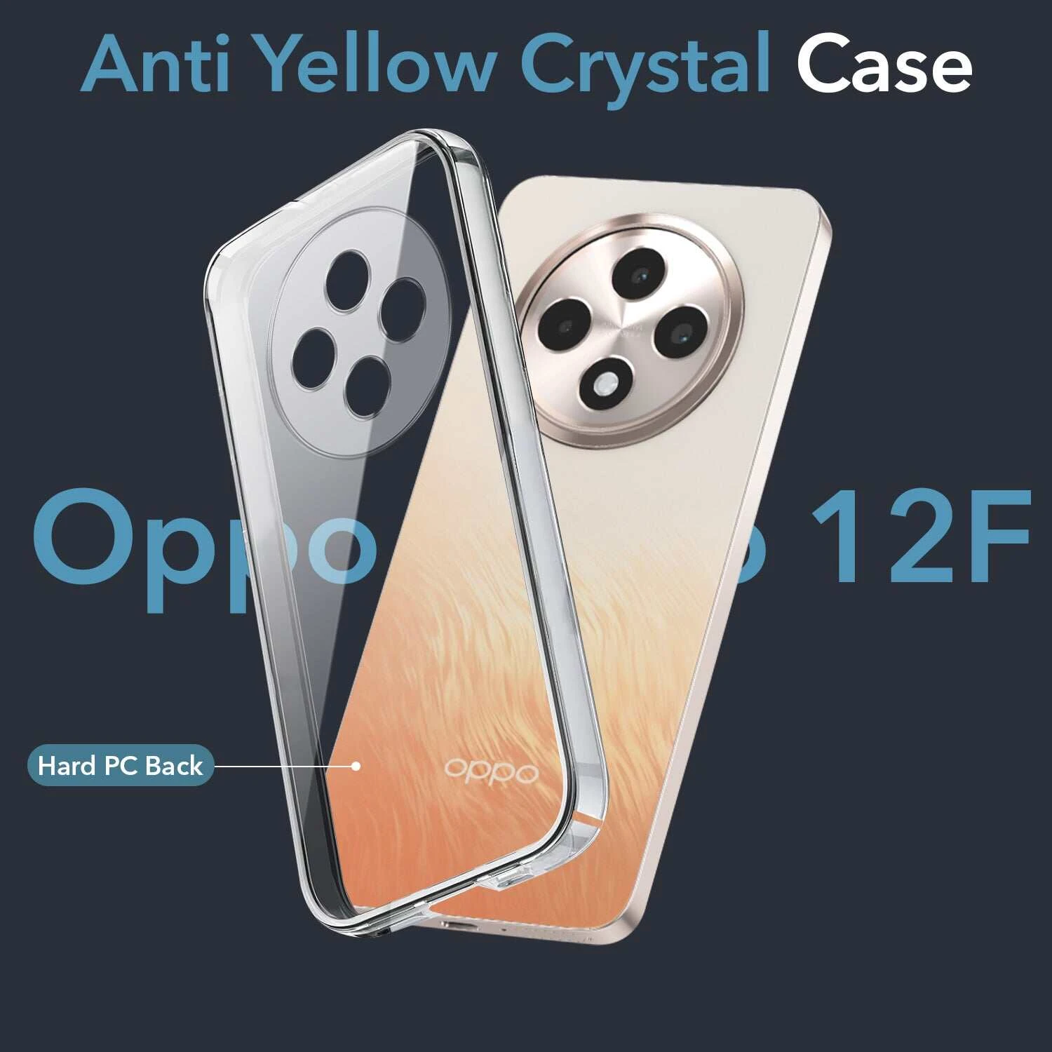 Anti Yellow Clear Back Cover Case OPPO RENO 12F (TPU case | Raised Edges for Full Camera Protection | Anti-yellow Clear)