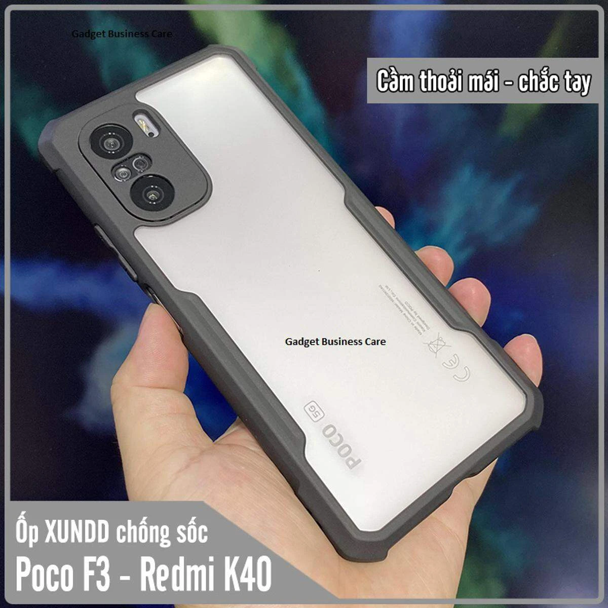 For Xiaomi Poco F3 / K40 / K40 pro Transparent CXunddo Shockproof Back Cover Phone Case