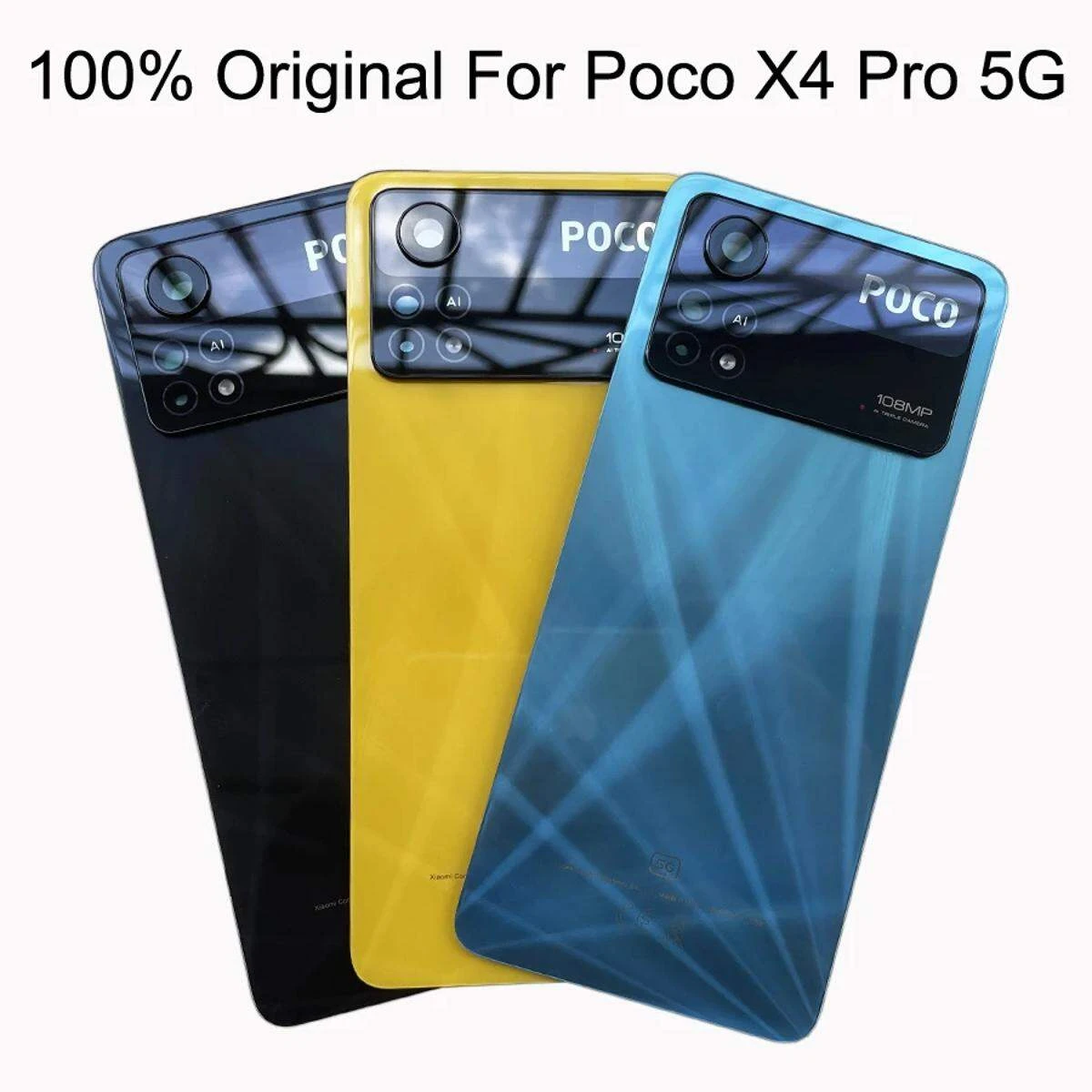 For Xiaomi Poco X4 Pro 5G Battery Cover Glass Rear Housing Door Replacement New